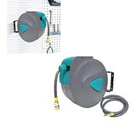LARS360 20m Enrollador de Manguera de Aire comprimido con Tubo, Enrollador de Manguera Automático, conexión 1/4", Rotación de 180°, Fijación a Pared