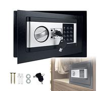 LARS360 Caja fuerte electrónica de seguridad, pequeño mini caja fuerte, caja fuerte de código PIN digital con llave de seguridad, 22 L (35 x 25 x 25 cm), color negro