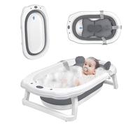 LARS360 Capazo plegable para bebés con agujeros de drenaje, adecuado para 0-8 años, resistente al calor, almohadilla antideslizante para los pies, plástico PP y TPE estable, antideslizante y no raya