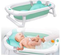 LARS360 Capazo plegable para bebés con orificios de drenaje, adecuado para 0-8 años, resistente al calor, almohadilla antideslizante para los pies, plástico PP y TPE estable, antideslizante y no raya