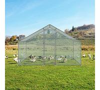 LARS360 Cercado para gallinero de 3 x 2 x 2 m, valla exterior, techo de sombra de polietileno revestido, marco de acero galvanizado, utilizado para gallinas, jaulas de aves, pájaros
