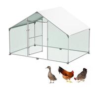 LARS360 Cercado para gallinero de 3 x 2 x 2 m, valla exterior, techo de sombra de polietileno revestido, marco de acero galvanizado, utilizado para gallinas, jaulas de aves, pájaros