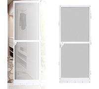LARS360 Mosquitera blanca para puertas, protección contra insectos para puerta de balcón, hasta 120 x 240 cm, con marco de aluminio, evita las plagas de insectos
