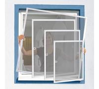 LARS360 Mosquitera para ventana con marco de aluminio, evita la infestación de insectos, permite la circulación del aire y se monta sin necesidad de perforar (blanco, 80 x 100 cm)