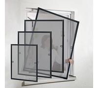 LARS360 Mosquitera para ventana con marco de aluminio, evita la infestación de insectos, permite la circulación del aire y se monta sin necesidad de perforar (antracita, 100 x 120 cm)