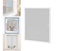 LARS360 Mosquitera para Ventana Mosquitera con Marco de Aluminio para Protección contra Insectos, Anti mosquitos, No Necesita Atornillar ni Agujerear (100x120cm, Blanco)
