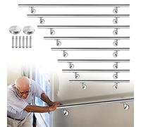 LARS360 Pasamanos de acero inoxidable de 120 cm, pasamanos para escaleras de 42 mm de diámetro, pasamanos de pared, soporte de pared, escaleras para interiores y exteriores, balaustríacas