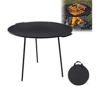LARS360 Plancha para barbacoa, diámetro de 44 cm, redonda, hierro fundido, hierro fundido con 3 patas, incluye una bolsa de almacenamiento impermeable