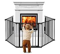 LARS360 Rejilla de metal con puerta, 300 cm, protección para horno, protección para animales, parque infantil plegable, 5 elementos (75 x 60 cm)