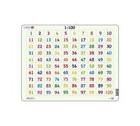 Larsen AR10 Aprende a Contar: Números del 1 al 100, Puzzle de Marco con 100 Piezas