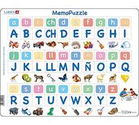 Larsen GP429 MemoPuzzle: El Alfabeto con 29 Letras mayúsculas y minúsculas, edición en Español, Puzzle de Marco con 58 Piezas
