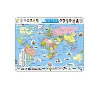 Larsen K1 El mapa político mundial, edición en Alemán, Puzzle de marco con 107 piezas