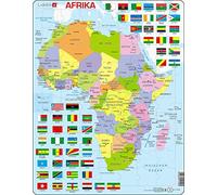 Larsen K13 Mapa político de África, edición en Alemán, Puzzle de marco con 70 piezas