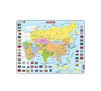 Larsen K44 Mapa político de Asia, edición en Alemán, Puzzle de Marco con 70 Piezas