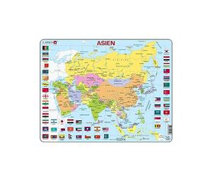 Larsen K44 Mapa político de Asia, edición en Alemán, Puzzle de Marco con 70 Piezas