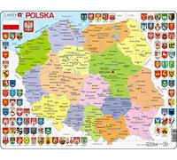 Larsen K97 Polonia Mapa político, edición en Polaco, Puzzle de marco con 70 piezas