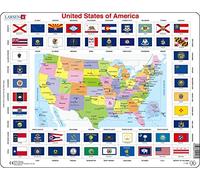 Larsen L1 Estados Unidos de América, edición en Inglés, Puzzle de Marco con 70 Piezas