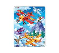 Larsen US12 Happy Planes Racing en Las Montañas Nieves, Puzzle de Marco con 20 Piezas