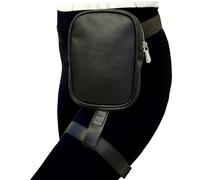 Larswon Bolso de Pierna Bolso de arnés de Pierna Bolso de Muslo de Cuero sintético Bolso de Cadera Riñonera Arnés de Muslo Mujer Negro