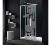 L'Art Abstract - Adhesivo Decorativo para Ventana antiojos y Puerta de Ducha, 120 x 45 cm