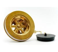 L'Artistica F.LLI PERINCIOLI | Desagüe de latón con tapón de 1", desagüe de latón sin tapón para fuentes de exterior, 73 x 64 mm