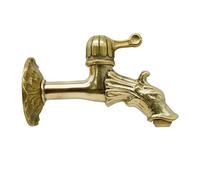 L'Artistica F.LLI PERINCIOLI | Grifo artístico de paso rápido con rosetón grande y soporte de manguera de conexión 1/2" M, grifo de latón para fuentes de columna o pared, 103 x 150 mm