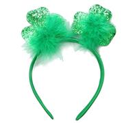 LARUISEE Diadema luminosa con luces LED de Patricio con tréboles, tocado de dibujos animados para decoración de fiesta del día de San Patricio
