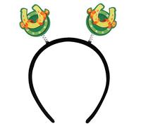 LARUISEE Diadema verde irlandesa Mardi GrasHeadband Día de San Patricio, diadema de trébol irlandés, diadema de carnaval irlandés, diadema verde irlandés