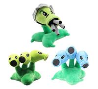 Laruokivi 3 piezas Gatling Peashooter & Snow Threepeater & Green Threepeater Juguetes de peluche Set Plantas Fruta Suave Peluche Muñeca Regalo