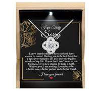 Larvincy Collar con texto en inglés "I Love You I'm Sorry Gifts For Her, Apology Gift For Her - Wife, Girlfriend, Soulmate - Forgive Me With Heartfelt Message In A Stunning Box, Let's Start Over Love