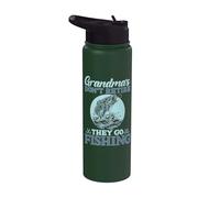 Las abuelas no se jubilan van a pescar abuela pesca Stainless Steel Insulated Water Bottle