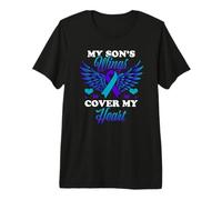 Las alas de mi Hijo Cubren la Conciencia de prevención del Suicidio de mi corazón Camiseta Premium