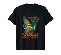 Las antigüedades Son Recuerdos duraderos - Cerámica Floral Vintage Camiseta