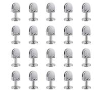 las barandillas de vidrio, 20 abrazaderas de vidrio acero inoxidable en forma U 8 a 12 mm con parte trasera plana for barandillas, escaleras y estantes Más confiable(8mm,60mm high)