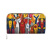 Las bolsas de mano de cuero con cremallera y tarjetero de cola de ballena son perfectas para viajes o uso diario, Graffiti extraño, Talla única