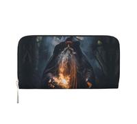 Las bolsas de mano de cuero con cremallera y tarjetero de Maple Leaf in the Sun son perfectas para viajes o uso diario, Mago, Talla única