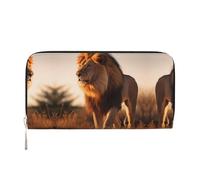 Las bolsas de mano de cuero con cremallera y tarjetero de Maple Leaf in the Sun son perfectas para viajes o uso diario, León macho, Talla única