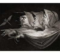 Las brujas de Macbeth. Después de una impresión del siglo XIX del artista suizo Henry Fuseli que ilustra el Acto I Escena I de Macbeth de WIlliam Shakespeare. Póster impreso por Ken Welsh (15 x 12)