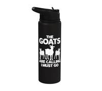 «Las cabras llaman, debo irme», cita divertida de Goat Farmer Stainless Steel Insulated Water Bottle