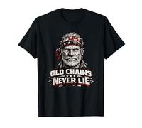 Las Cadenas Viejas Nunca mienten Disco Golf Vintage Frolf Camiseta