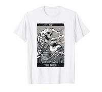 Las Cartas del Tarot del Diablo Esqueletos Ocultos Gótico Camiseta, Hombre, Blanco, 4XL
