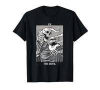Las Cartas del Tarot del Diablo Esqueletos Ocultos Gótico Camiseta, Hombre, Negro, S