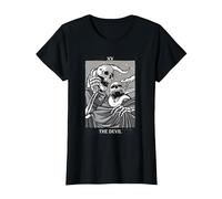Las Cartas del Tarot del Diablo Esqueletos Ocultos Gótico Camiseta, Mujer, Negro, XXL