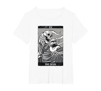 Las Cartas del Tarot del Diablo Esqueletos Ocultos Gótico Camiseta, Mujer Tallas Grandes, Blanco, 3XL Grande