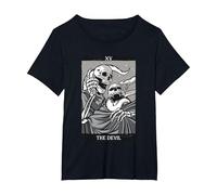 Las Cartas del Tarot del Diablo Esqueletos Ocultos Gótico Camiseta, Mujer Tallas Grandes, Negro, 6XL Grande