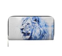 Las carteras de cuero Mighty Pelican con cremallera y tarjeteros son perfectas para viajes o uso diario, El león feroz, Talla única