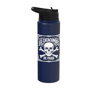 Las catacumbas de París calavera y huesos cruzados Stainless Steel Insulated Water Bottle