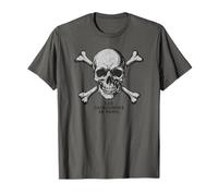 Las Catacumbas de París Calavera y Huesos Impresión Desgastada Camiseta