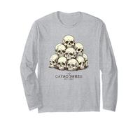 Las Catacumbas de París Calaveras para Luces Impresión Desgastada Manga Larga