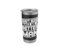 Las cervezas artesanales me hacen un mejor hombre Vaso térmico de acero inoxidable de doble pared